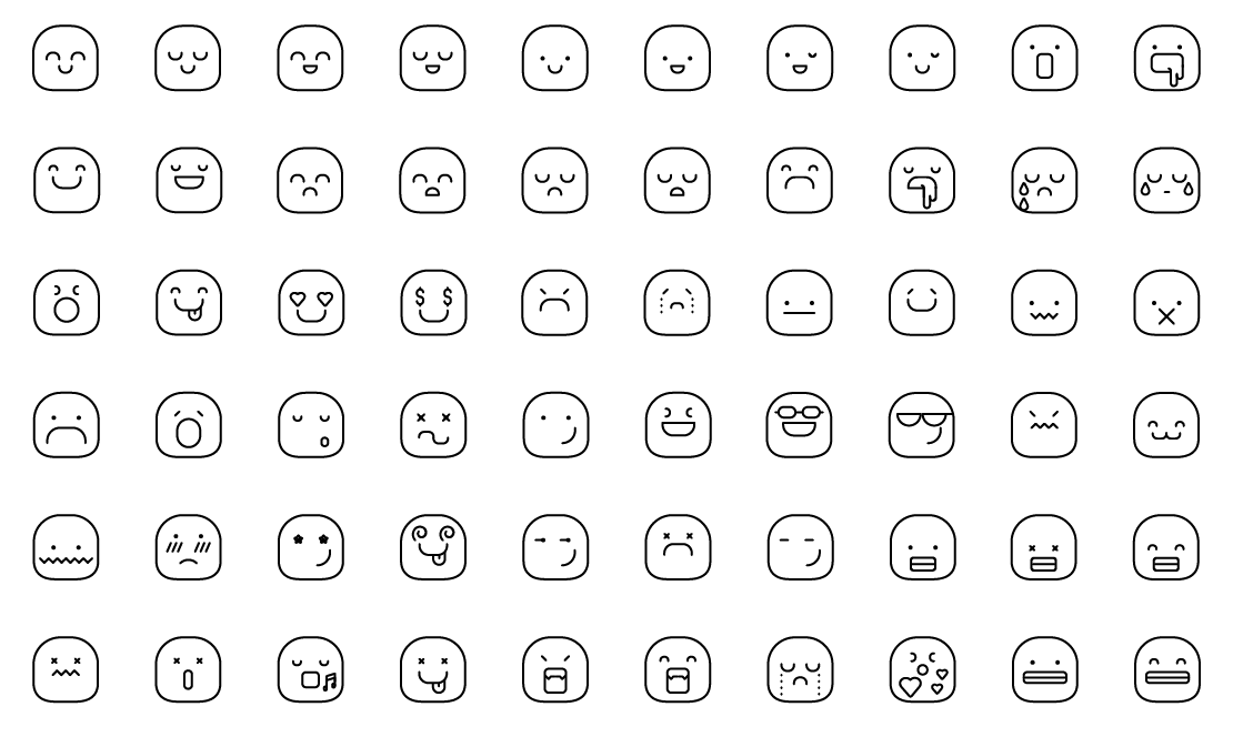 smileys line icons