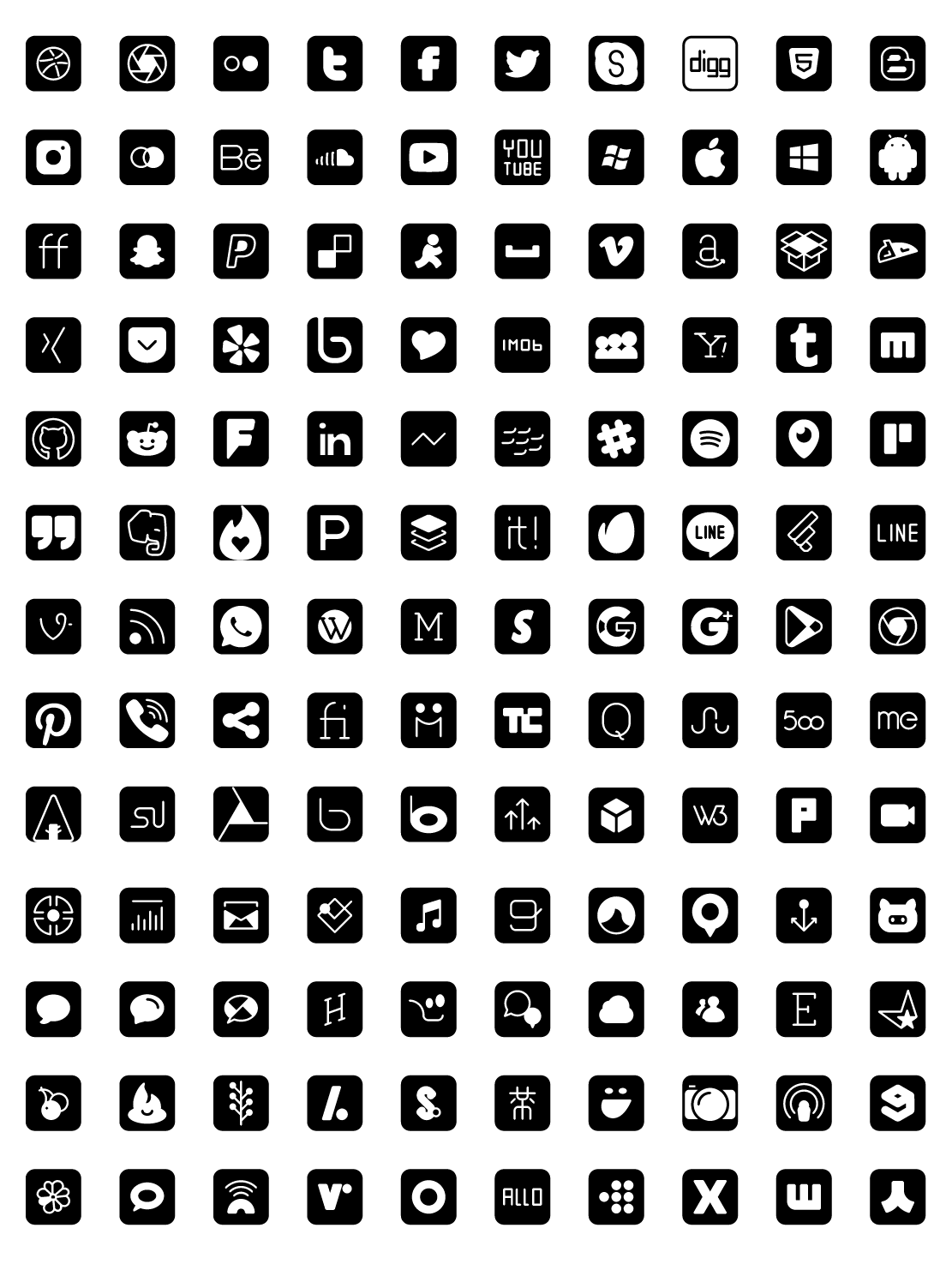 Social Media 2 Solid Icons