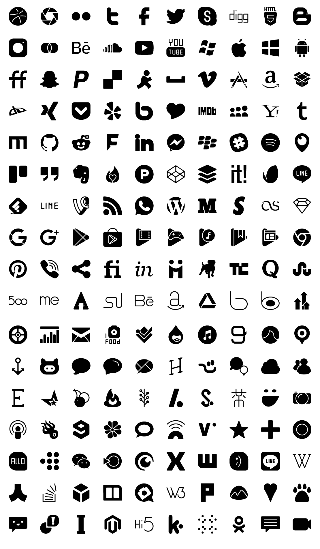 Social Media Solid Icons