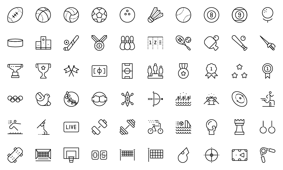 sports line icons