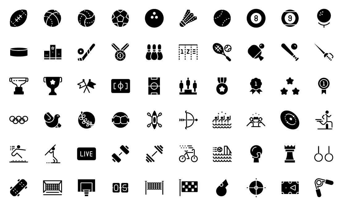 sports solid icons