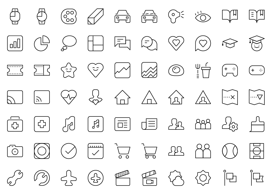 store main categories line icons