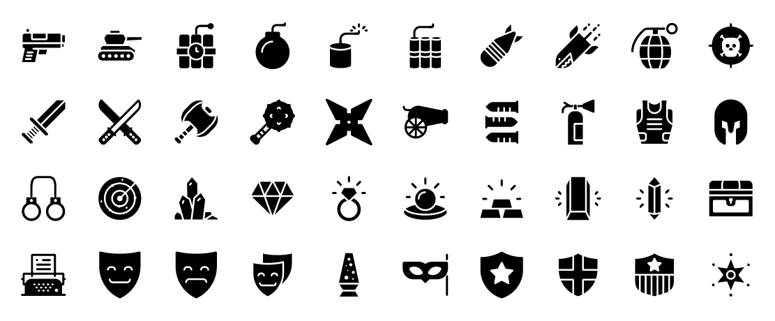 sub categories solid icons
