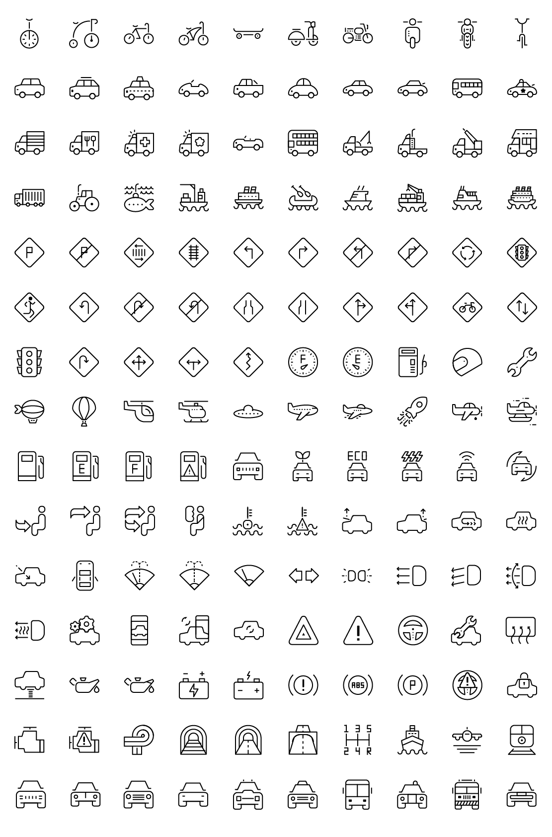 transportation line icons