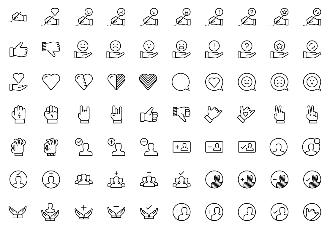 user action line icons