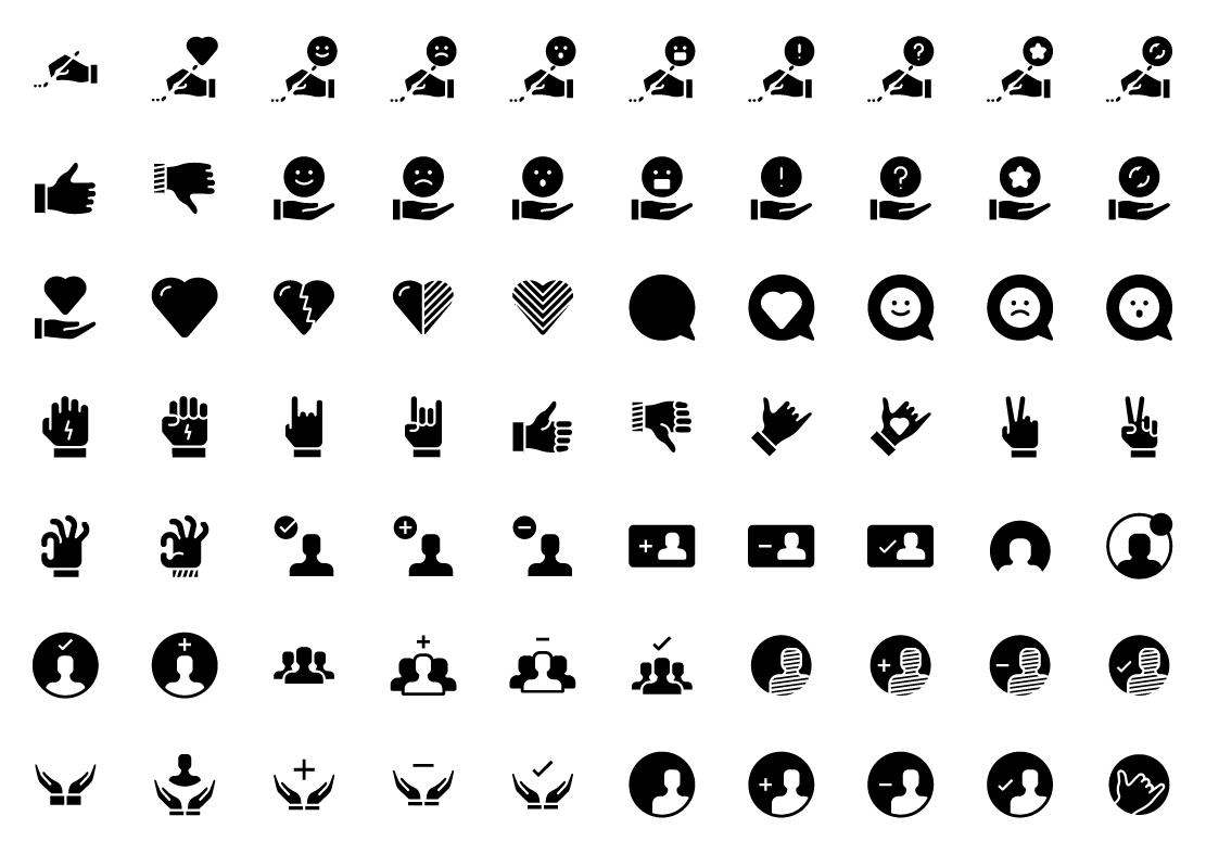 user action solid icons