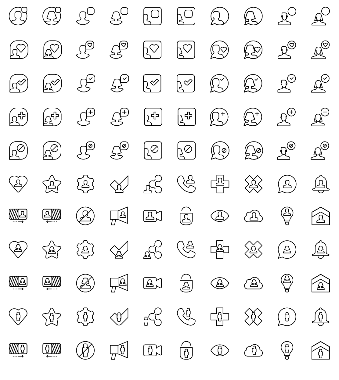 user interaction line icons
