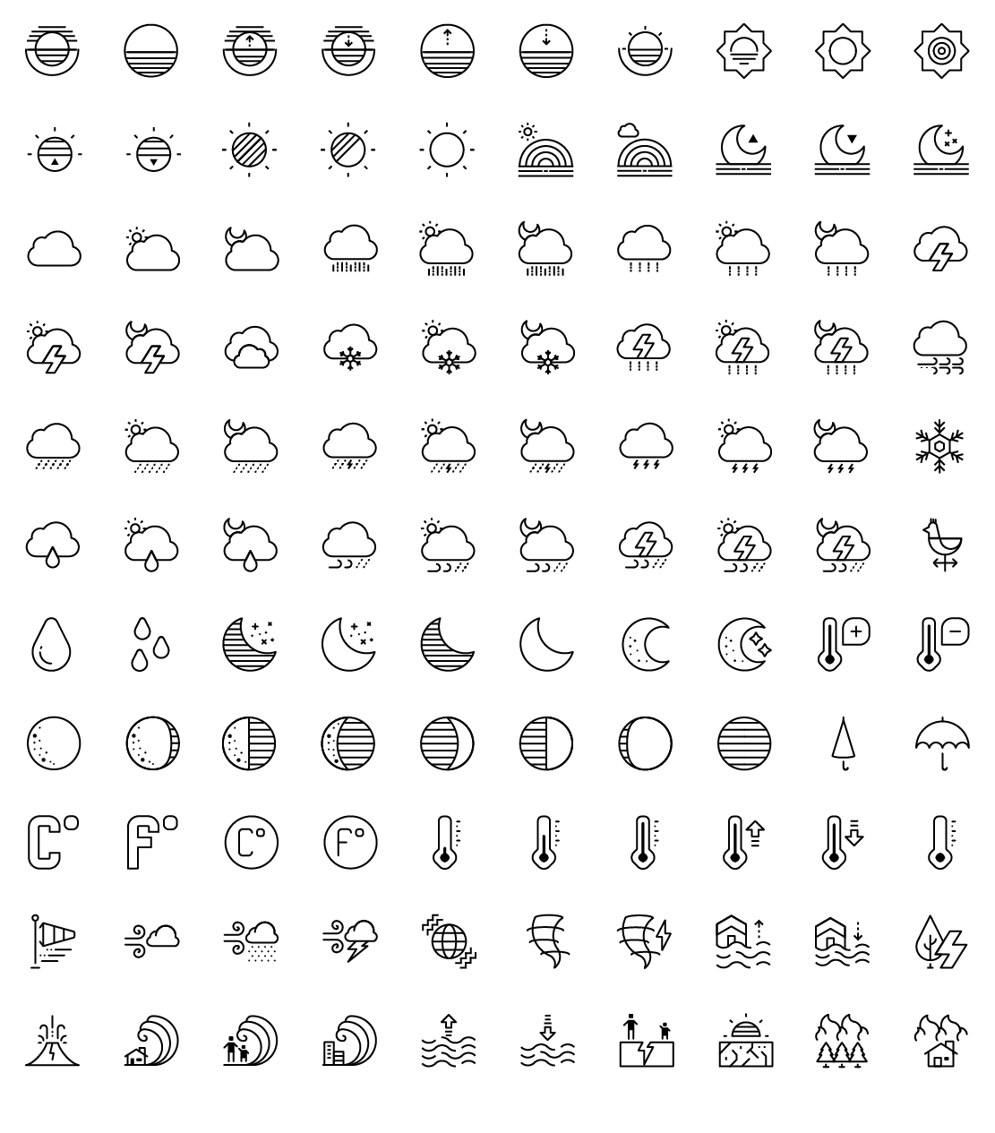 weather line icons