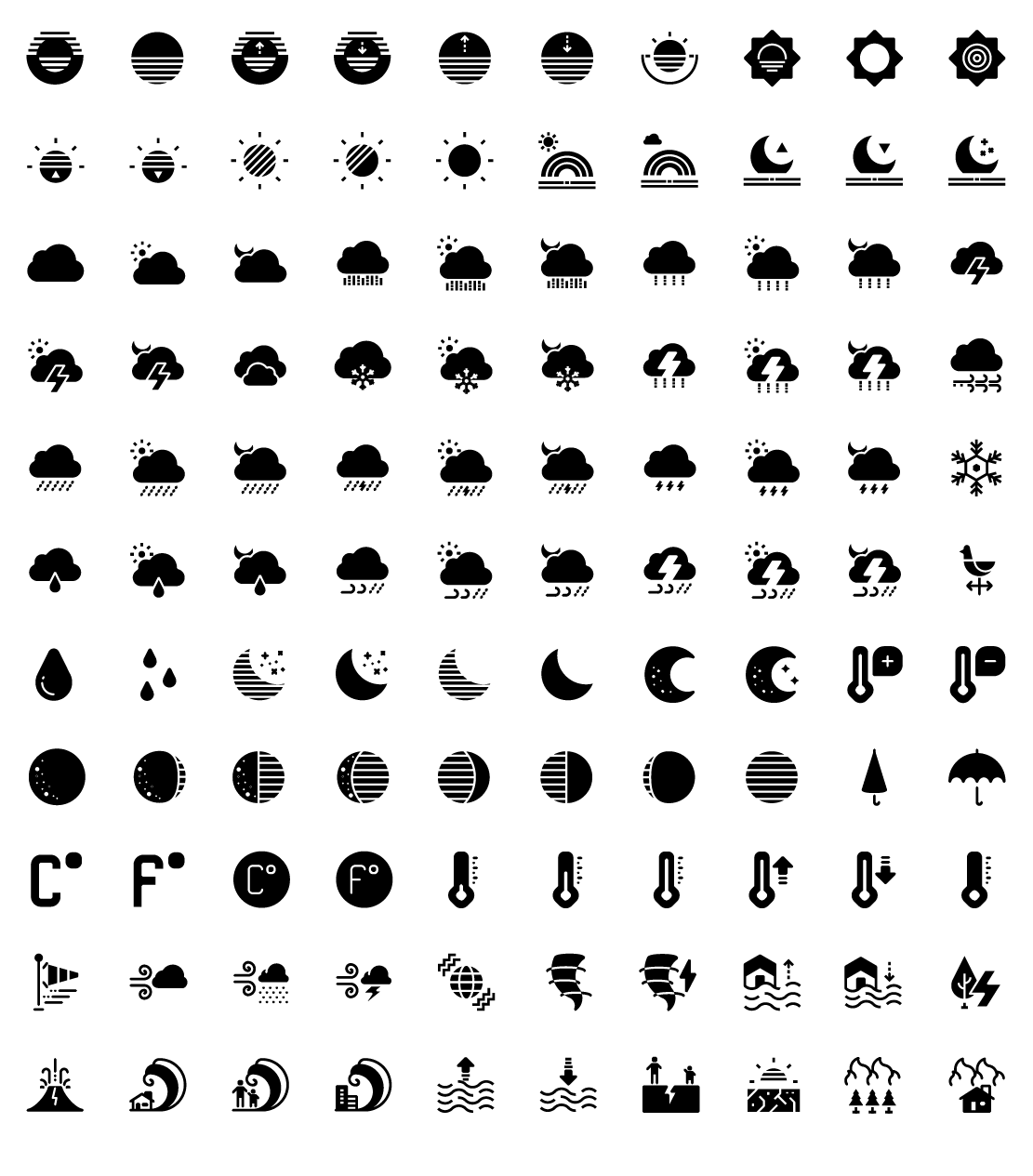 weather solid icons