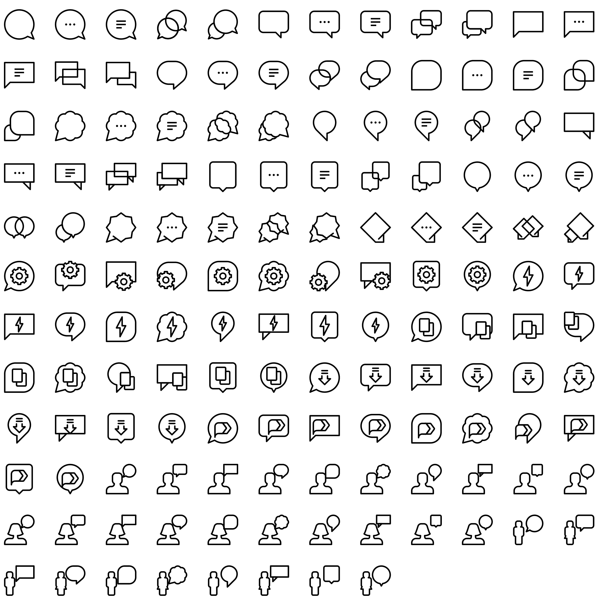 chat-bubbles-line-icons-preview