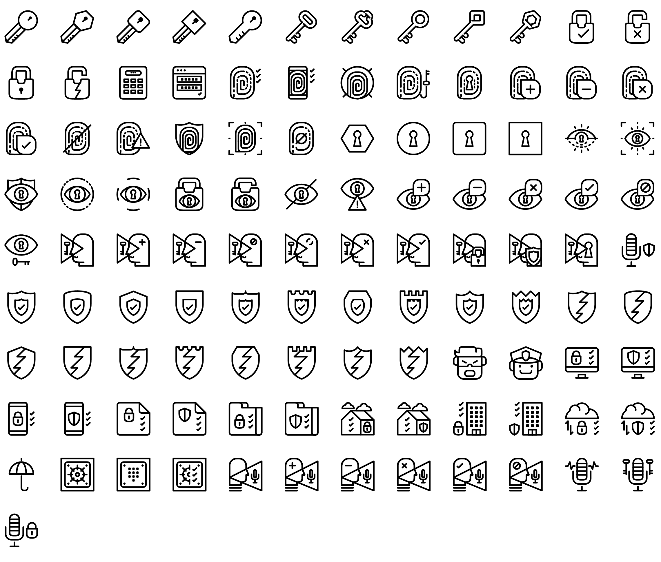 protection-and-security-line-icons-preview