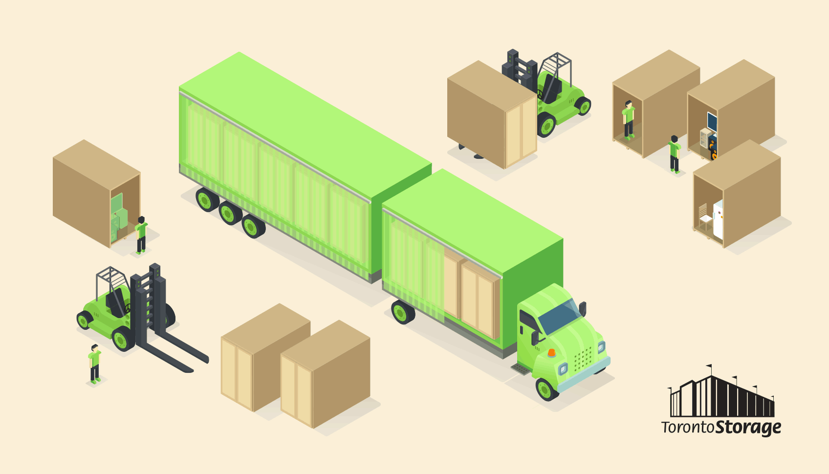 custom isometric icons for Toronto Storage company