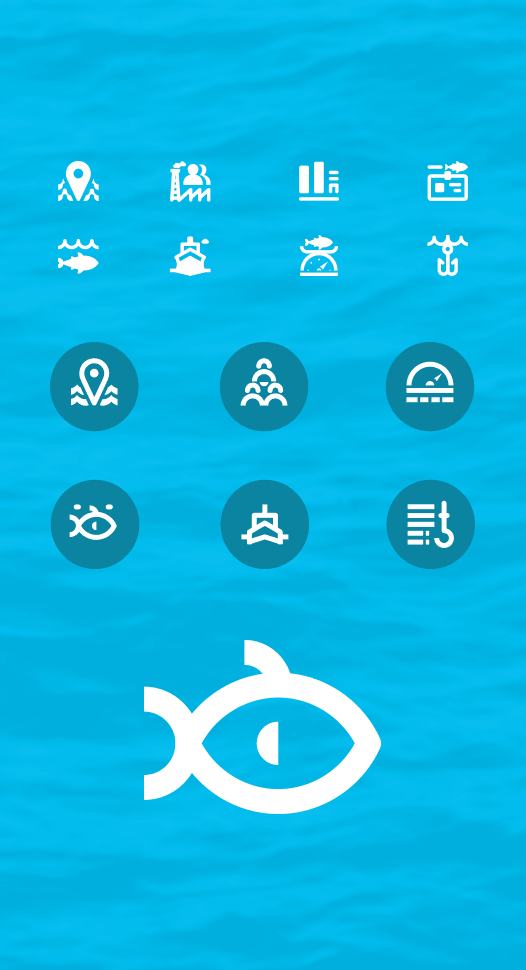 line and solid custom icons for Fisheries