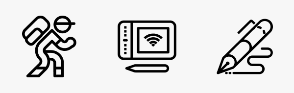 Vector line icons set