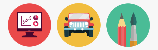 vector flat round icons pack