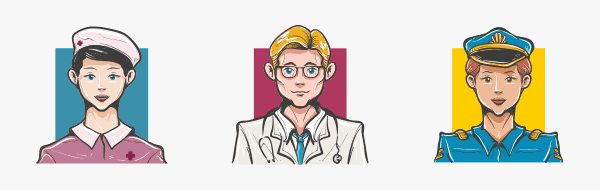 Vector hand drawn avatar icons