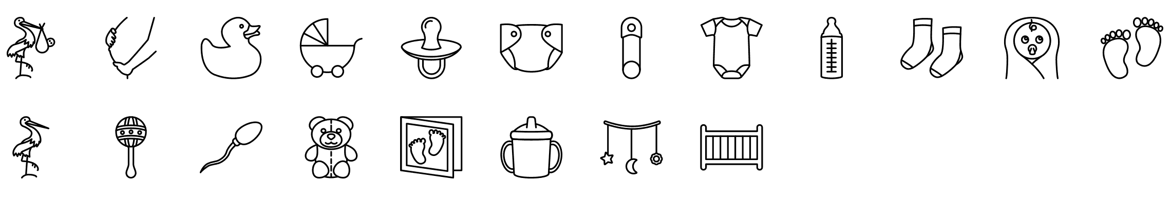 babycare-and-pregnancy-line-icons-preview