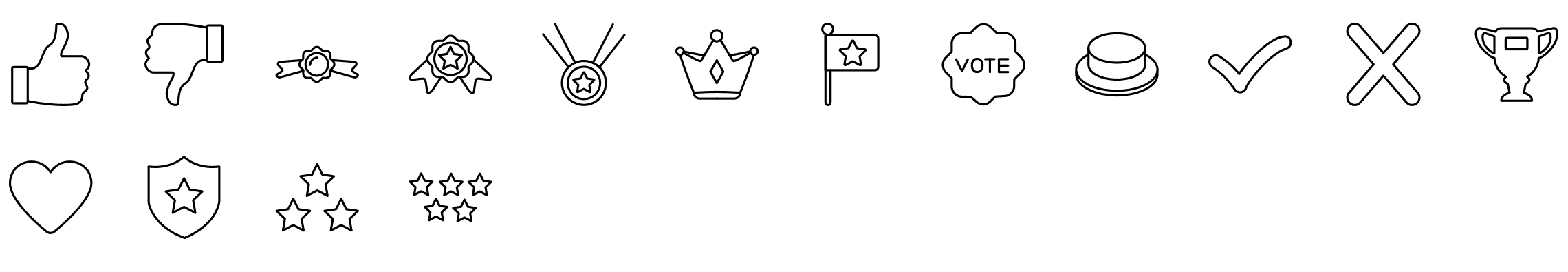 badges-and-votes-line-icons-preview