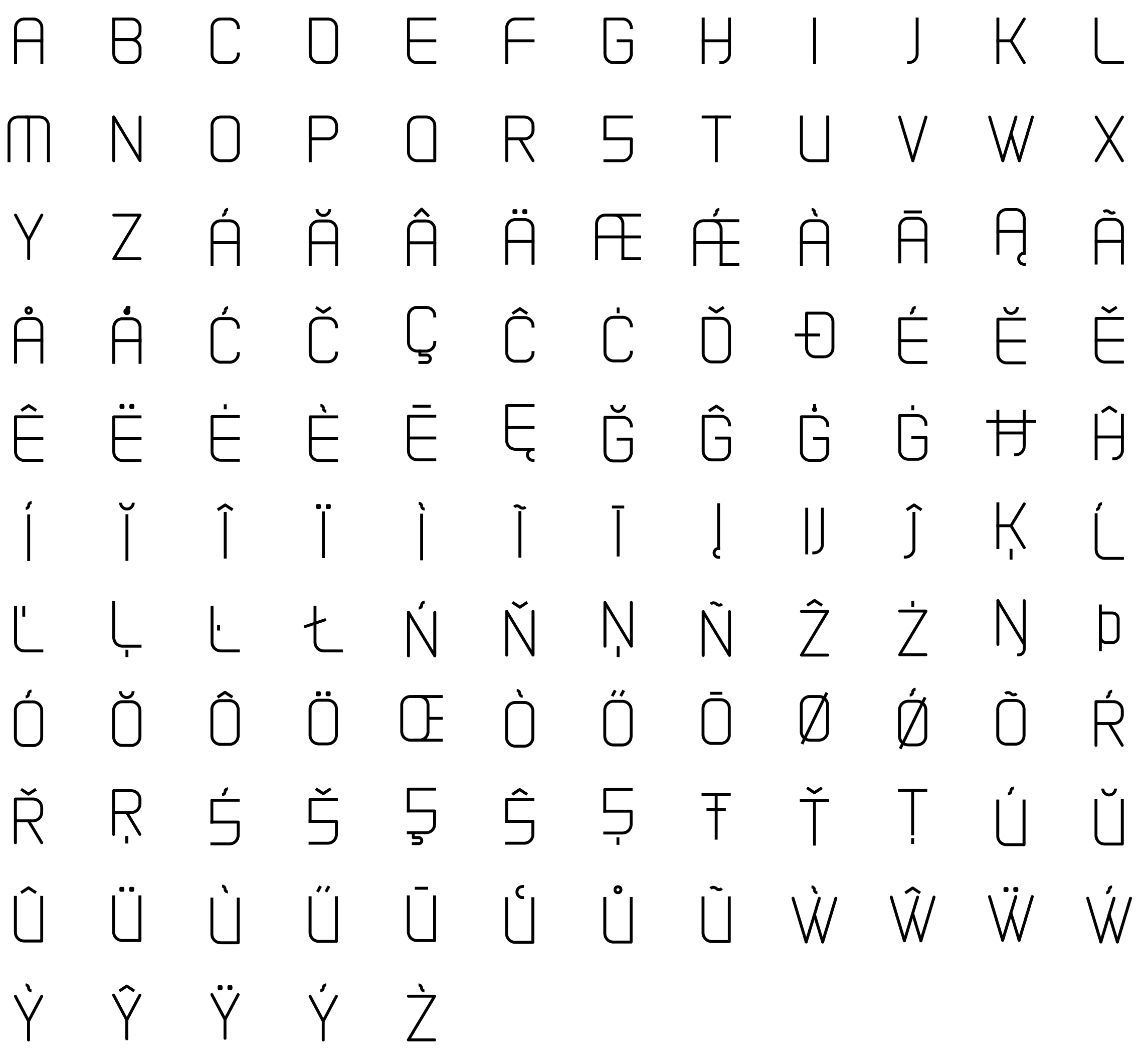 capital-alphabet-and-symbols-glyph-icons-preview
