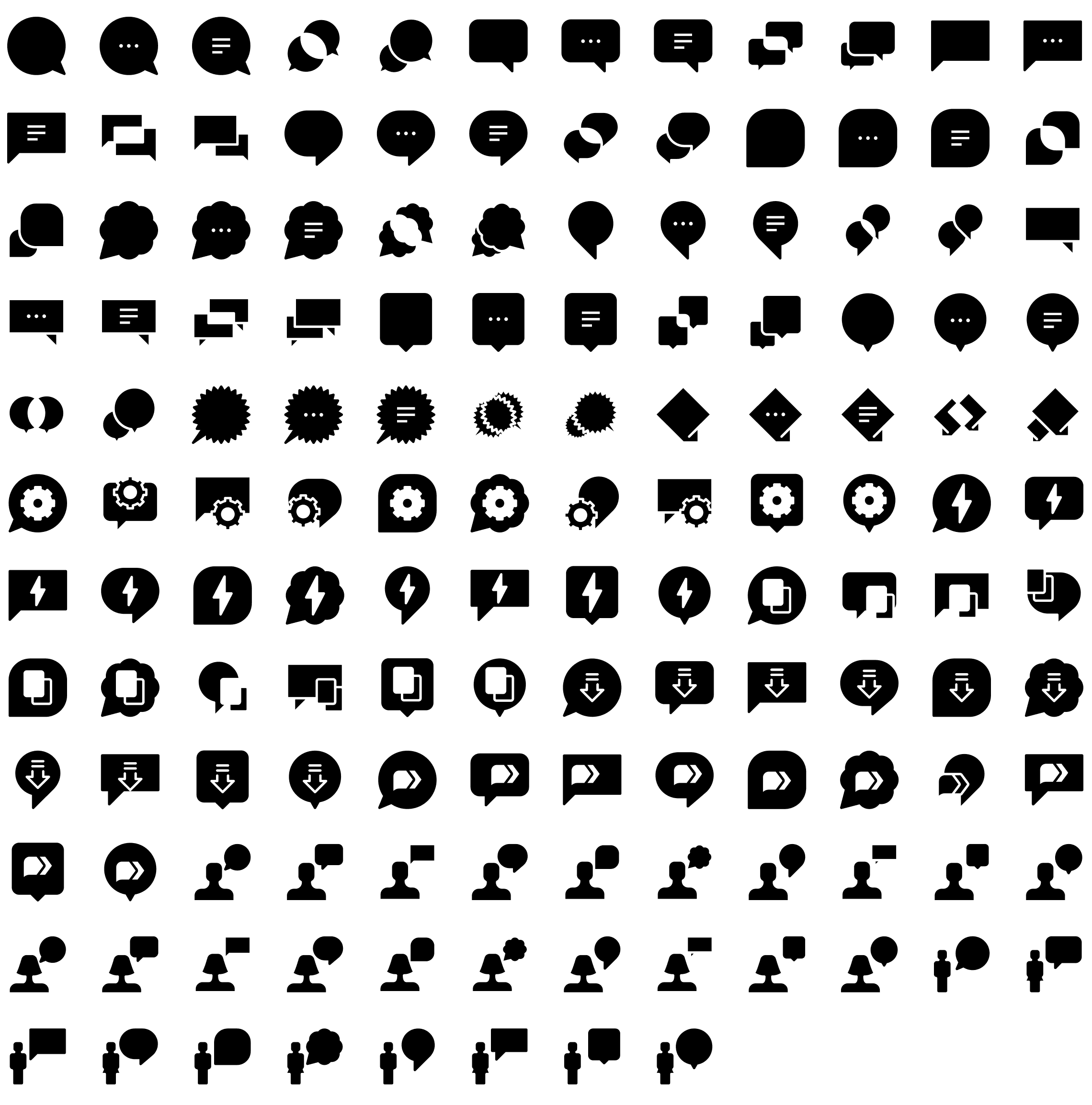 chat-bubbles-glyph-icons-preview