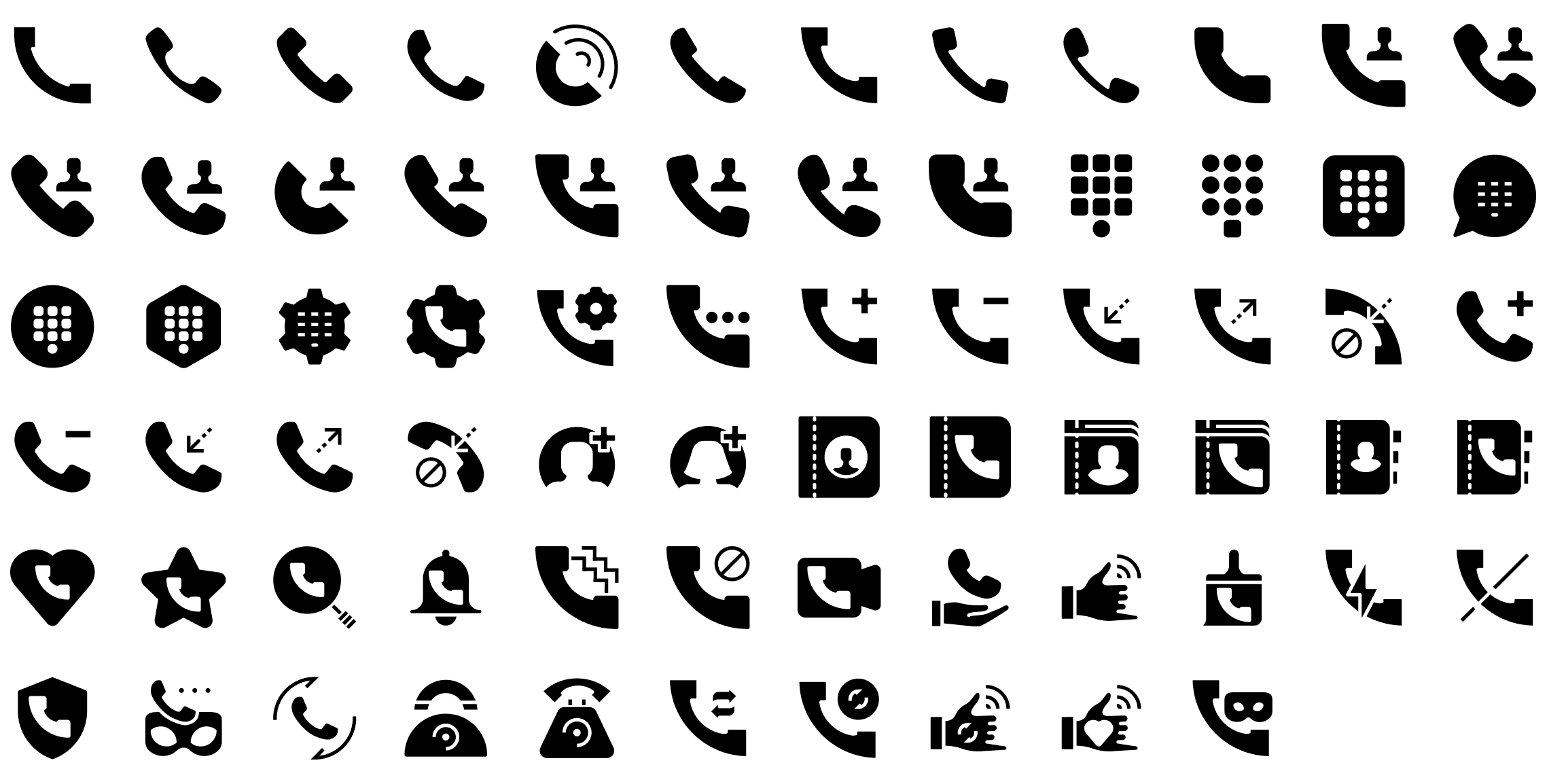 dialer-glyph-icons-preview