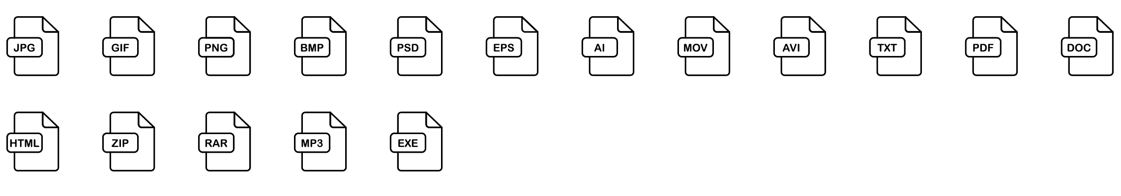 filetypes-line-icons-preview