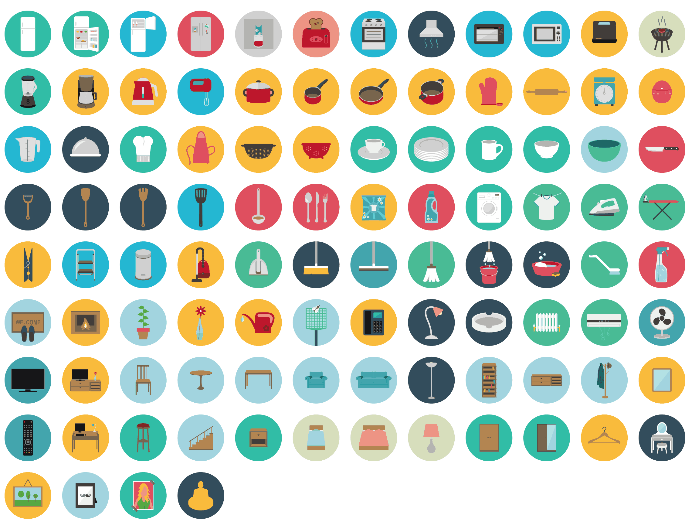 Download 2500 Flat Icons Vector Set Royalty Free