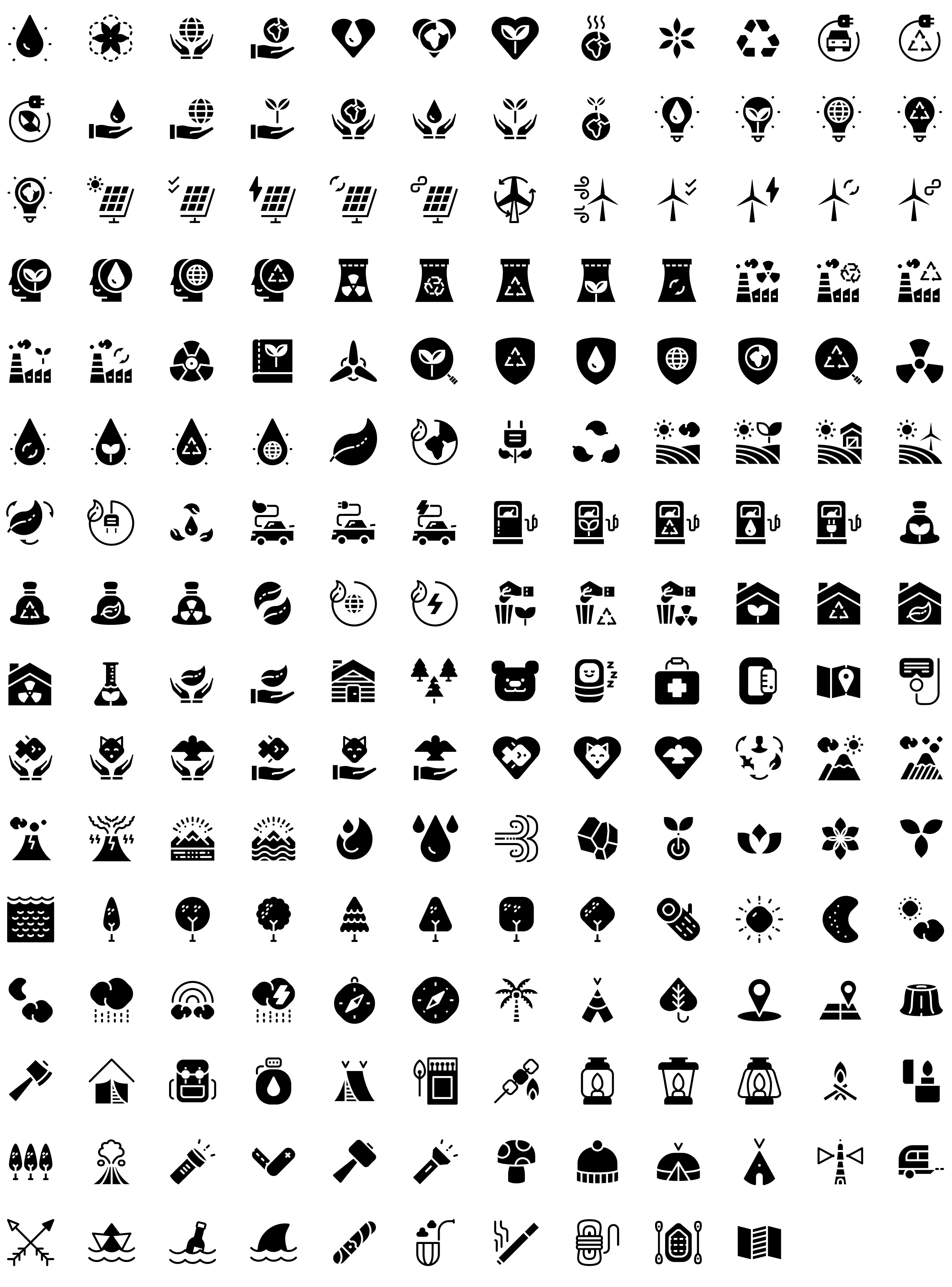 outdoor-nature-ecology-glyph-icons-preview