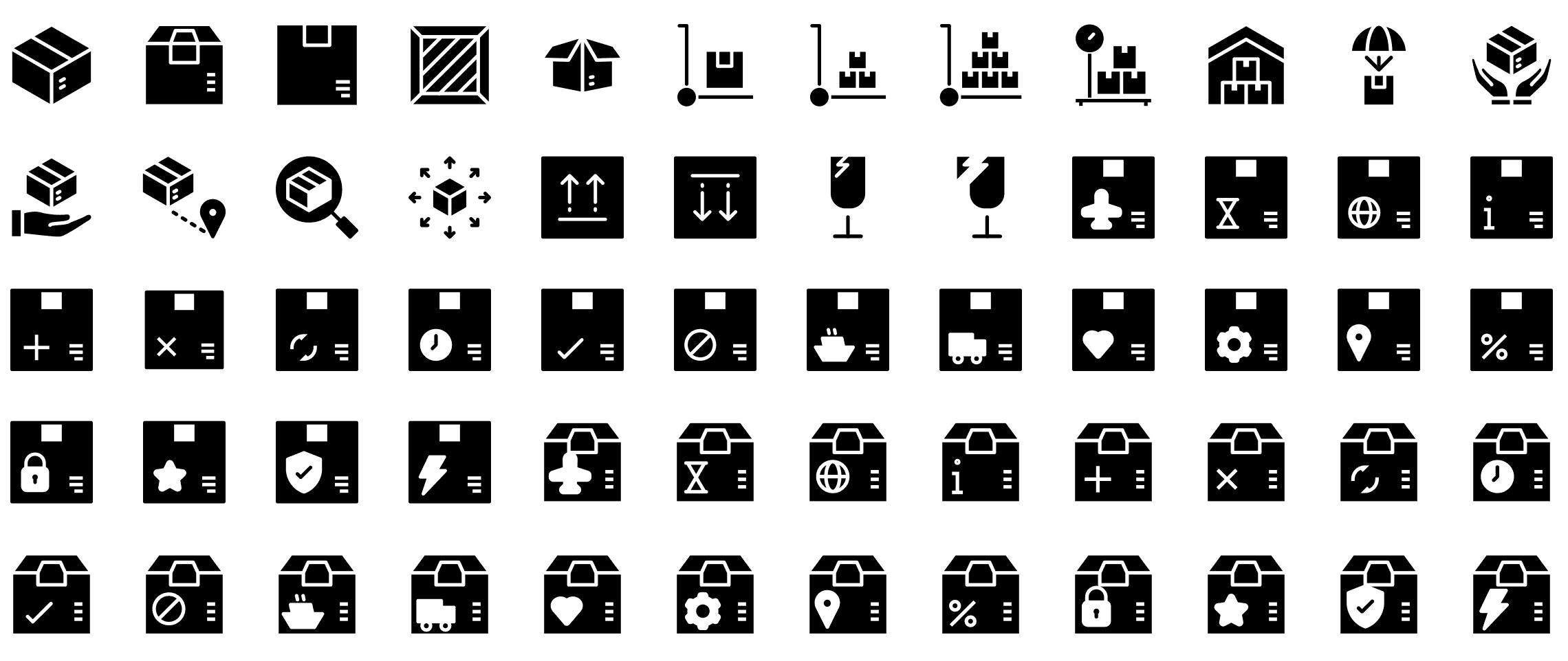 shipping-and-delivery-glyph-icons-preview