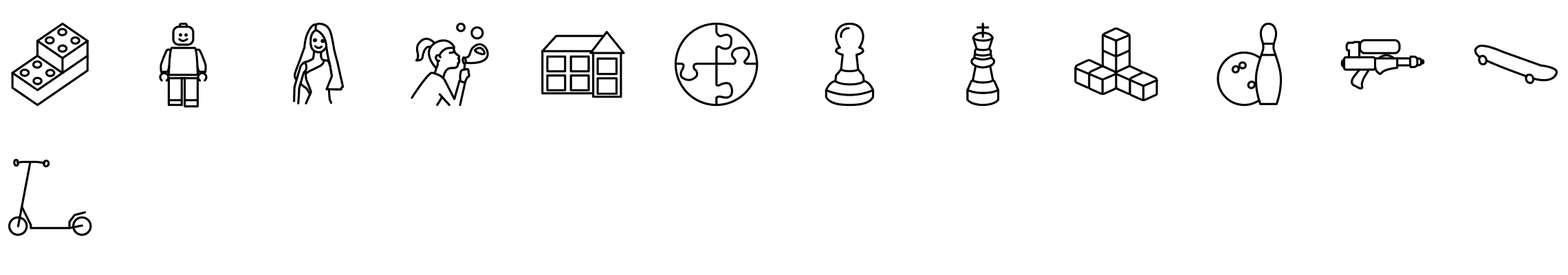 toys-and-games-line-icons-preview