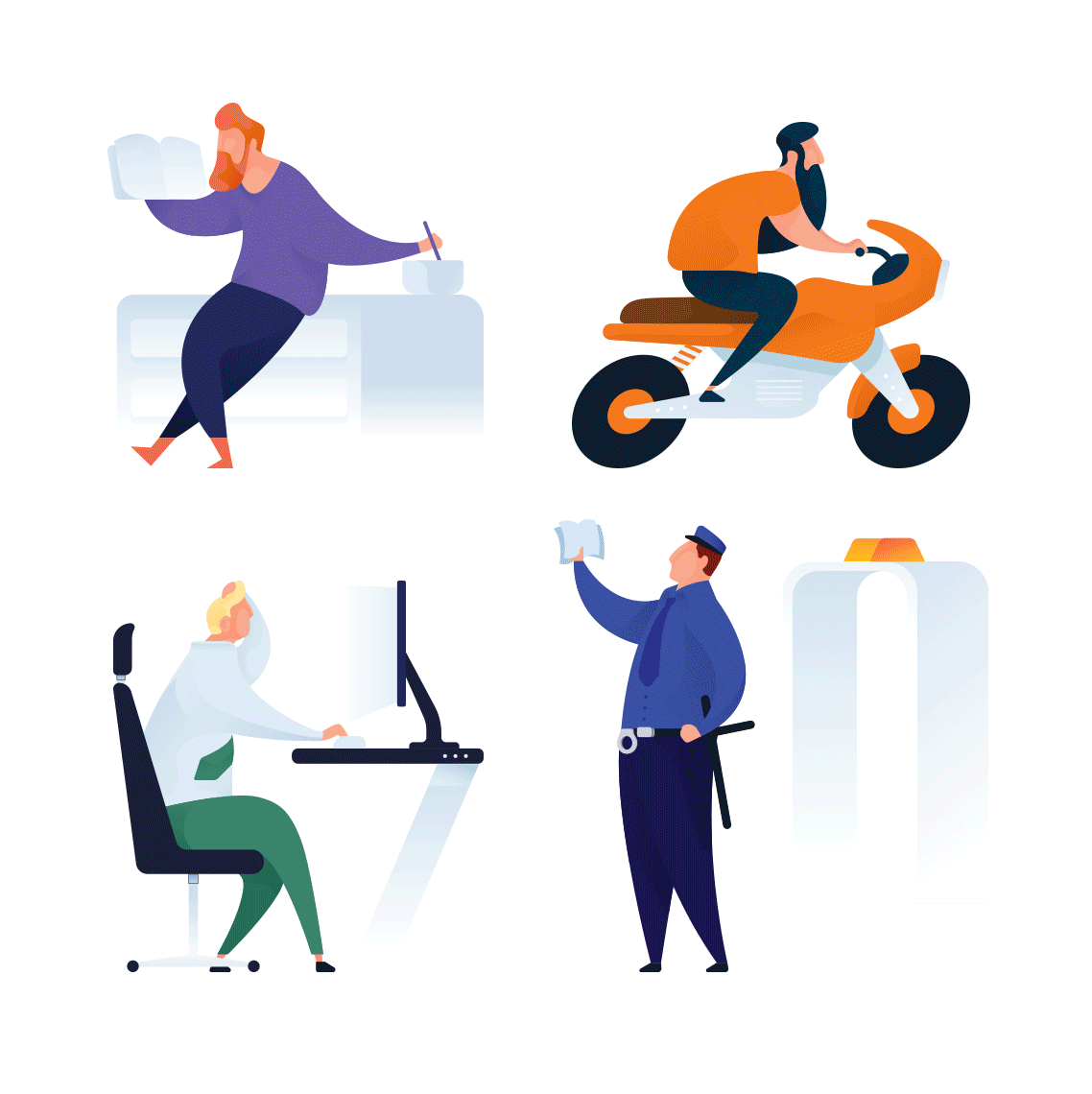 Curvy people illustration banner