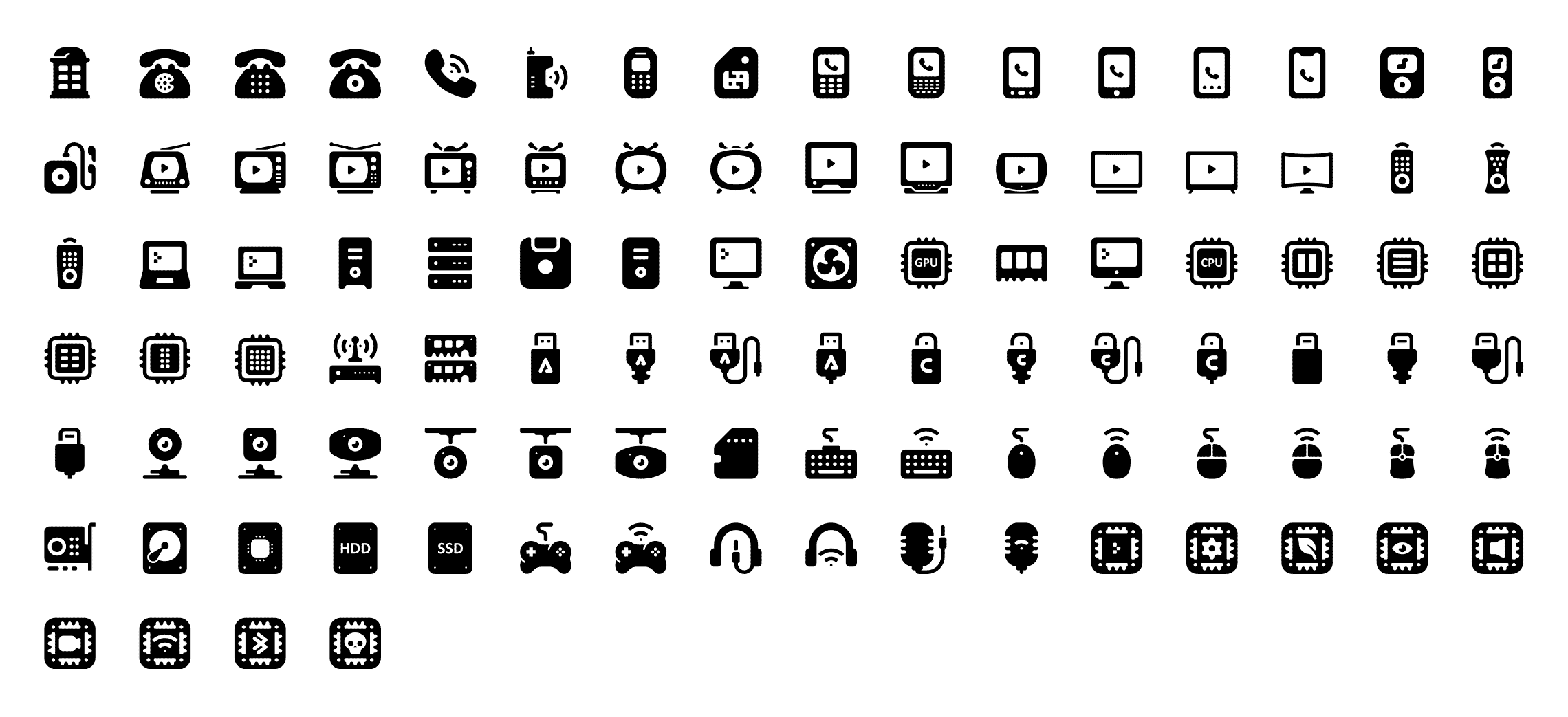 electronics-icons-preview-black