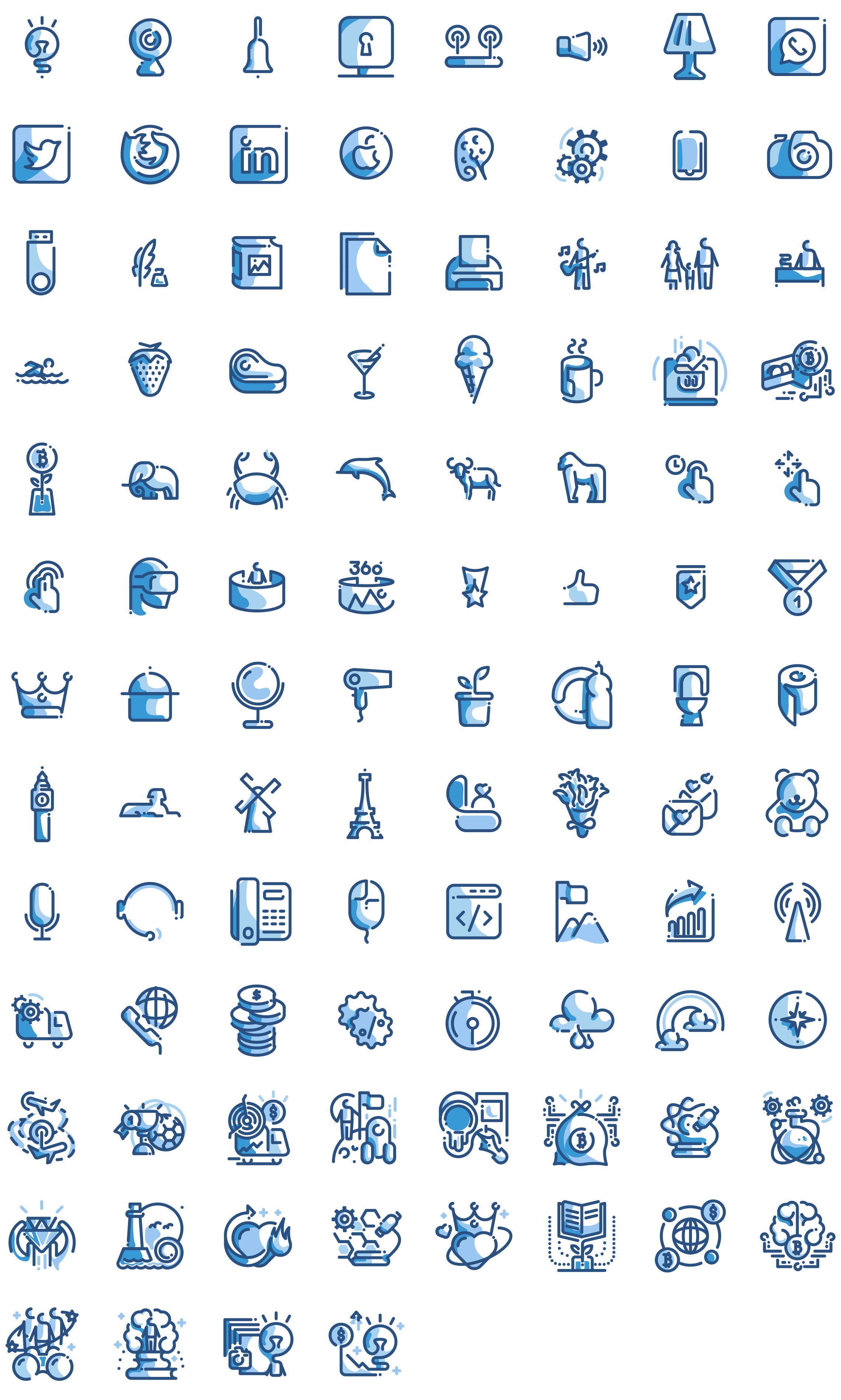 100 Free Duo Tone Line Icons Free Vector Icons Line Freeui Design