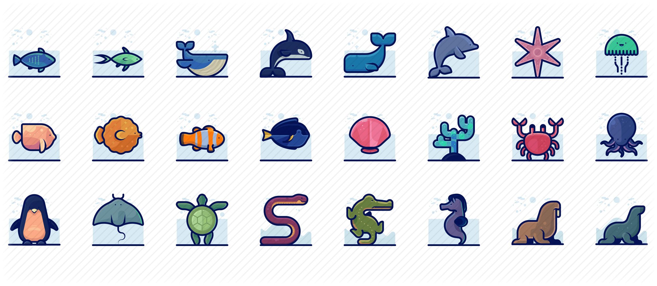 aquatic-wildlife-detailed-line-icons-preview