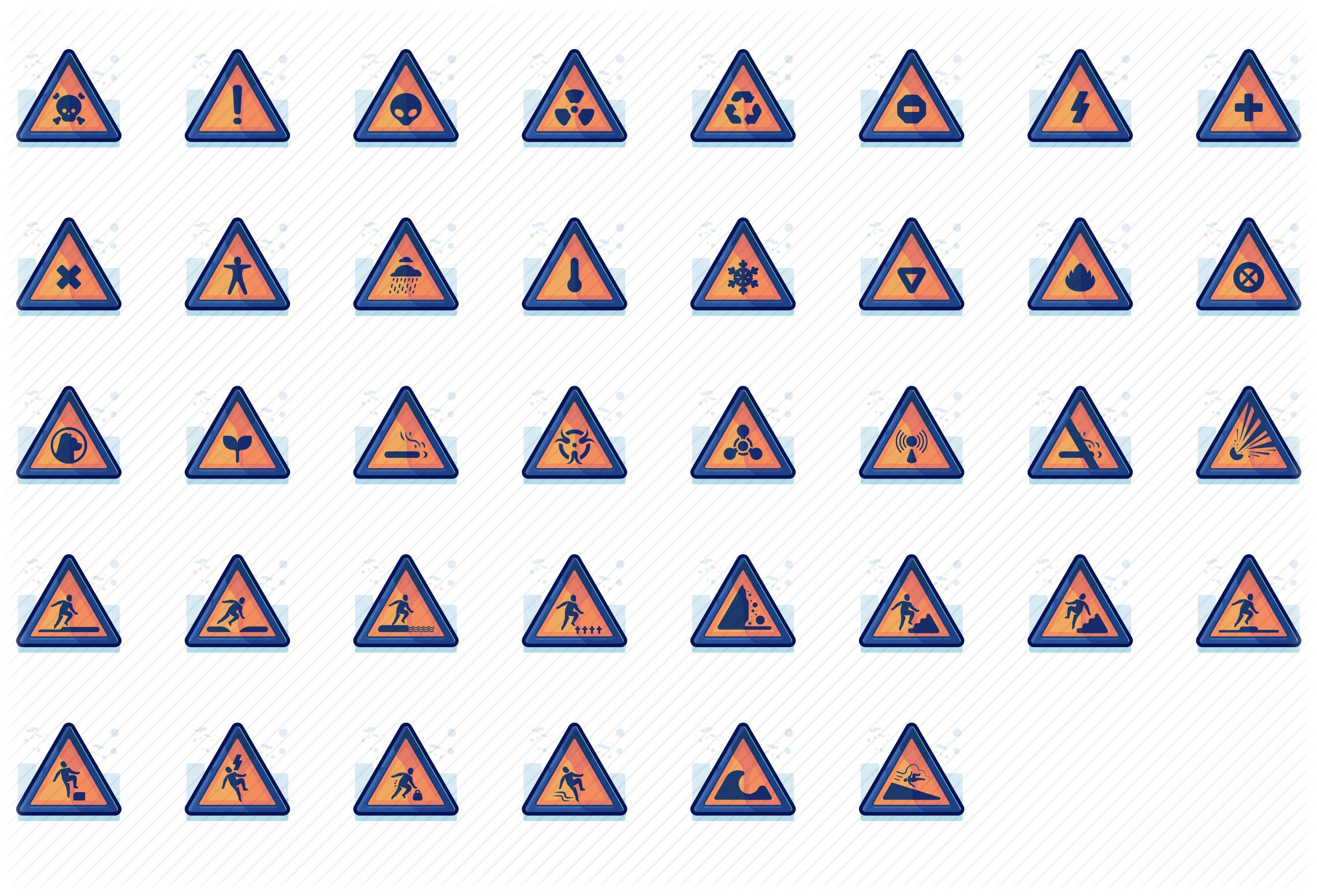 warning-signs-detailed-line-icons-preview